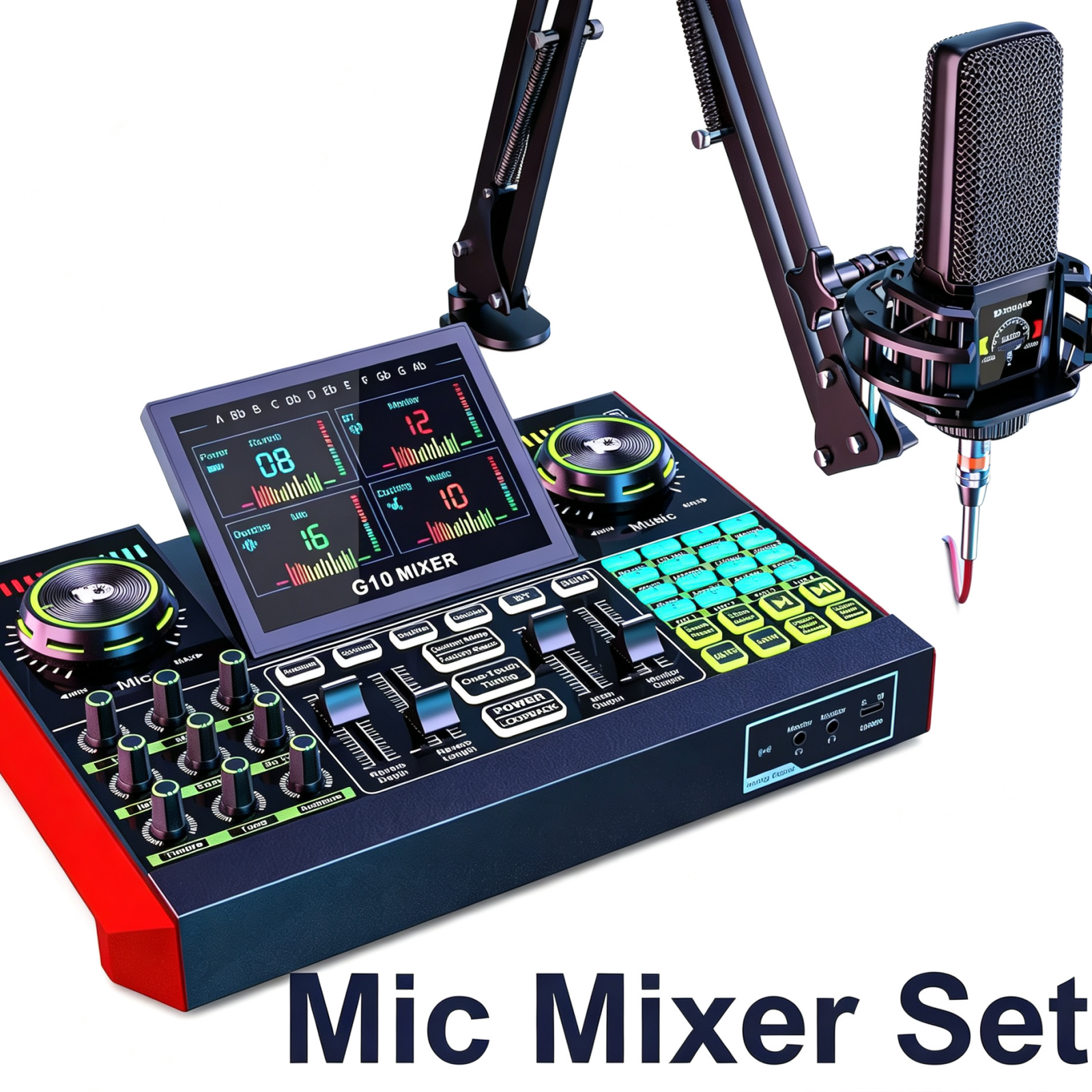 Audio Music Changer - Tenlamp Audio Interface Mixer Sound board,G10