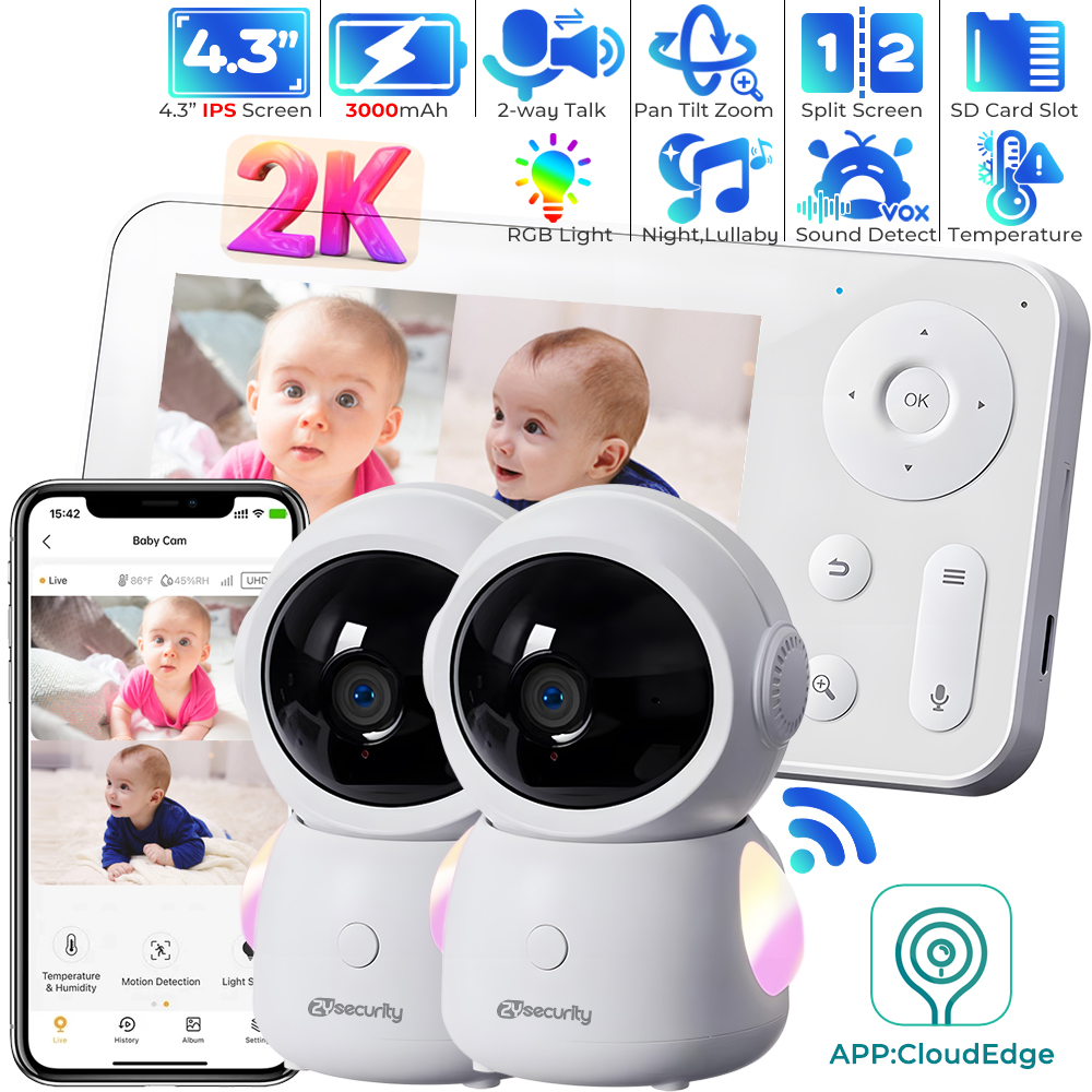 Audio Music Google - 2K UHD WiFi Baby Monitor with