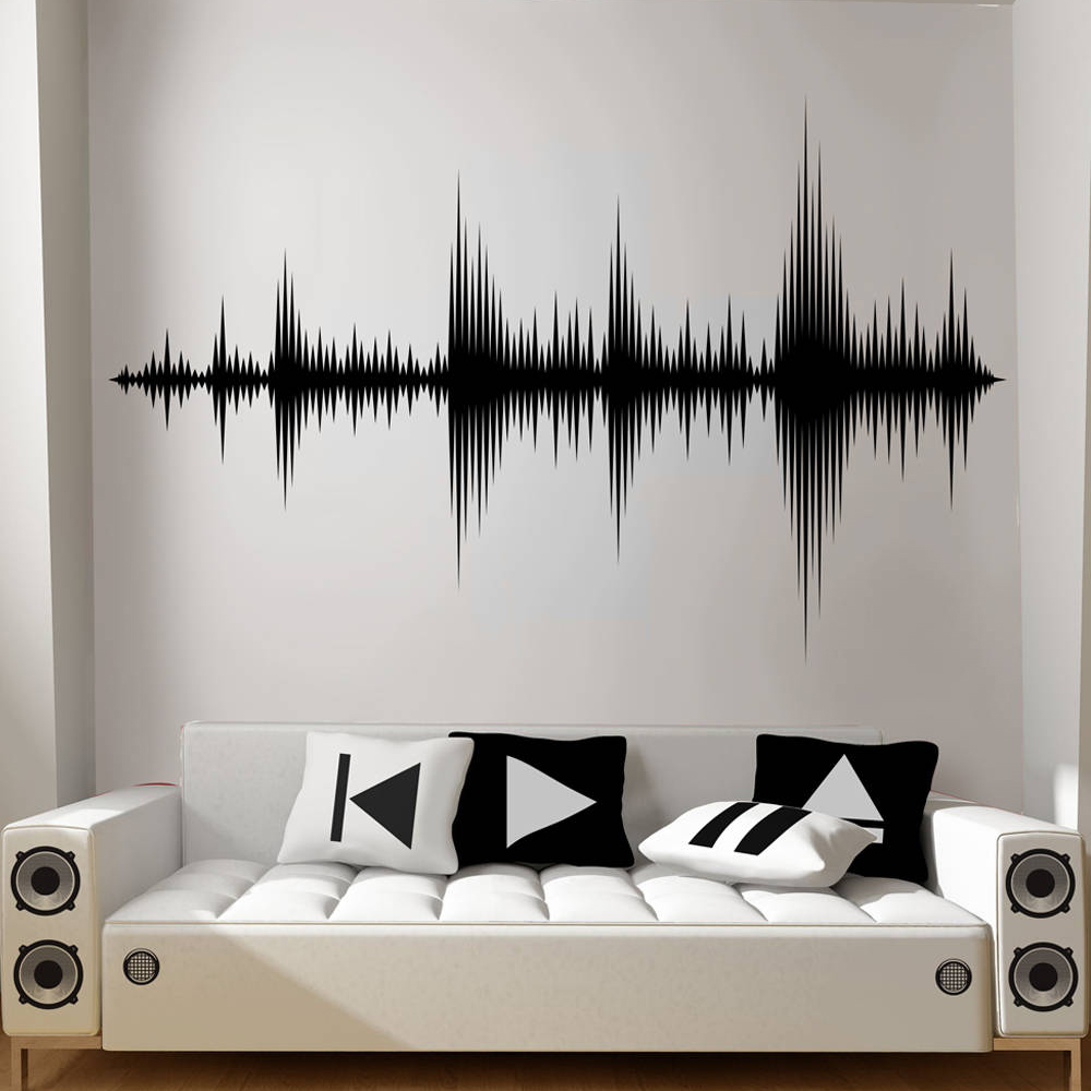 Audio Wave Wall Decal Sound Wa - Audio Music Wave บทวิจารณ์และราคา