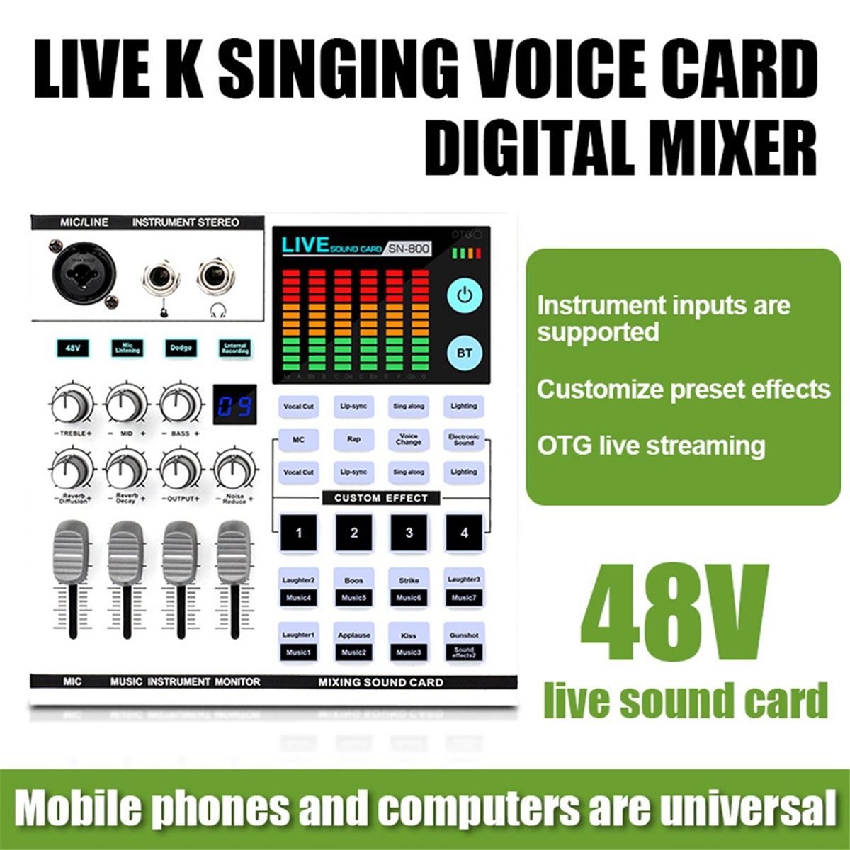SN800 Live Sound Card Voice Ch - Audio Music Changer บทวิจารณ์และราคา