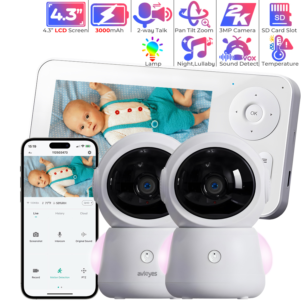 2K WiFi Baby Monitor with Scre - Audio Music Google บทวิจารณ์และราคา