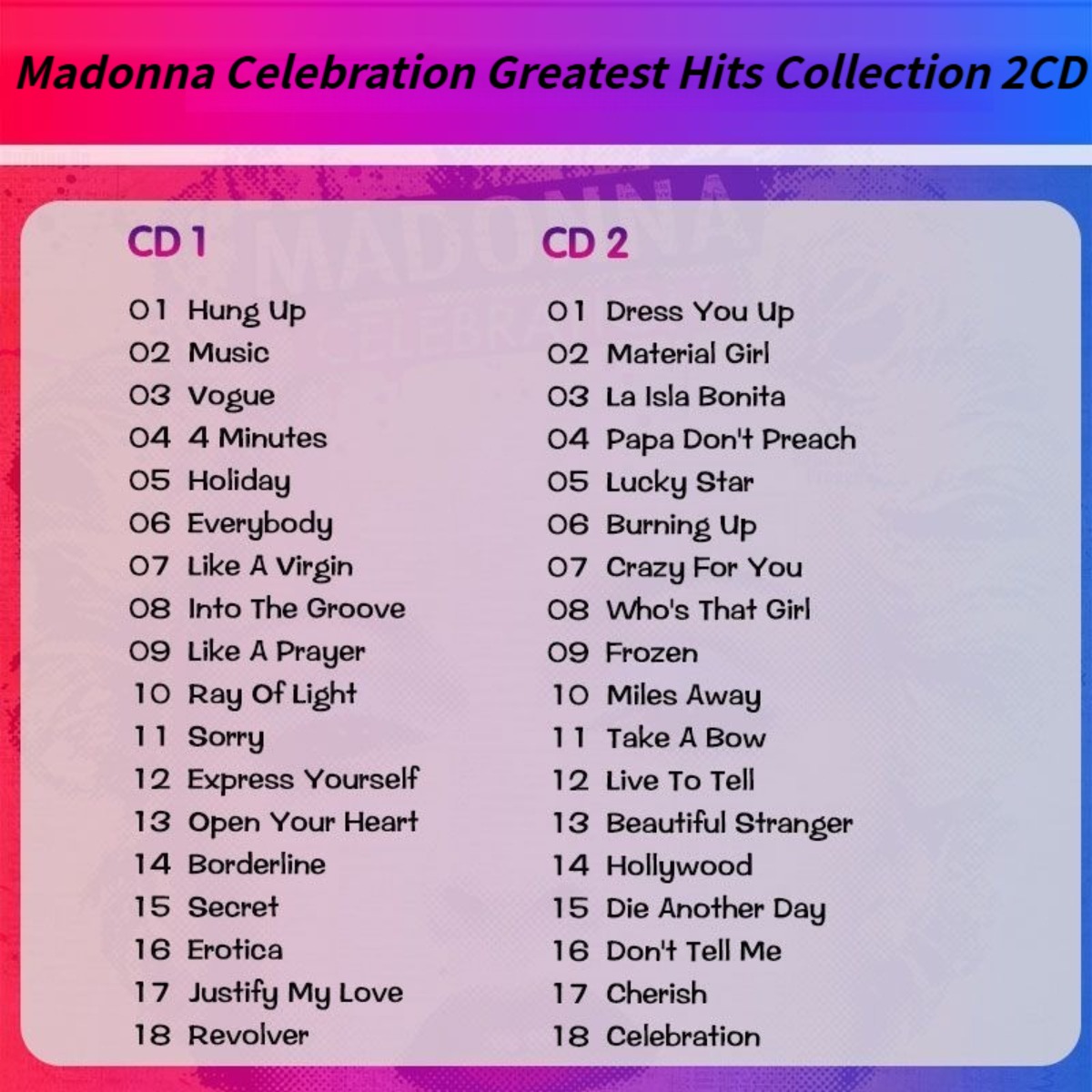 Madonna Celebration The Ultima - Audio Music Cd บทวิจารณ์และราคา