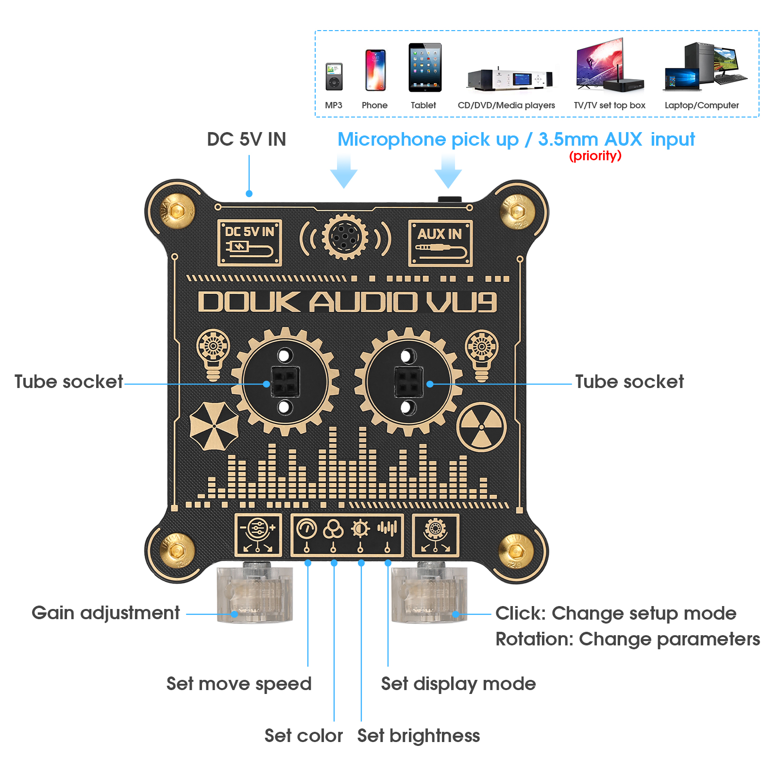 Douk Audio VU9 Pixie Tube Soun - Audio Music Youtube บทวิจารณ์และราคา