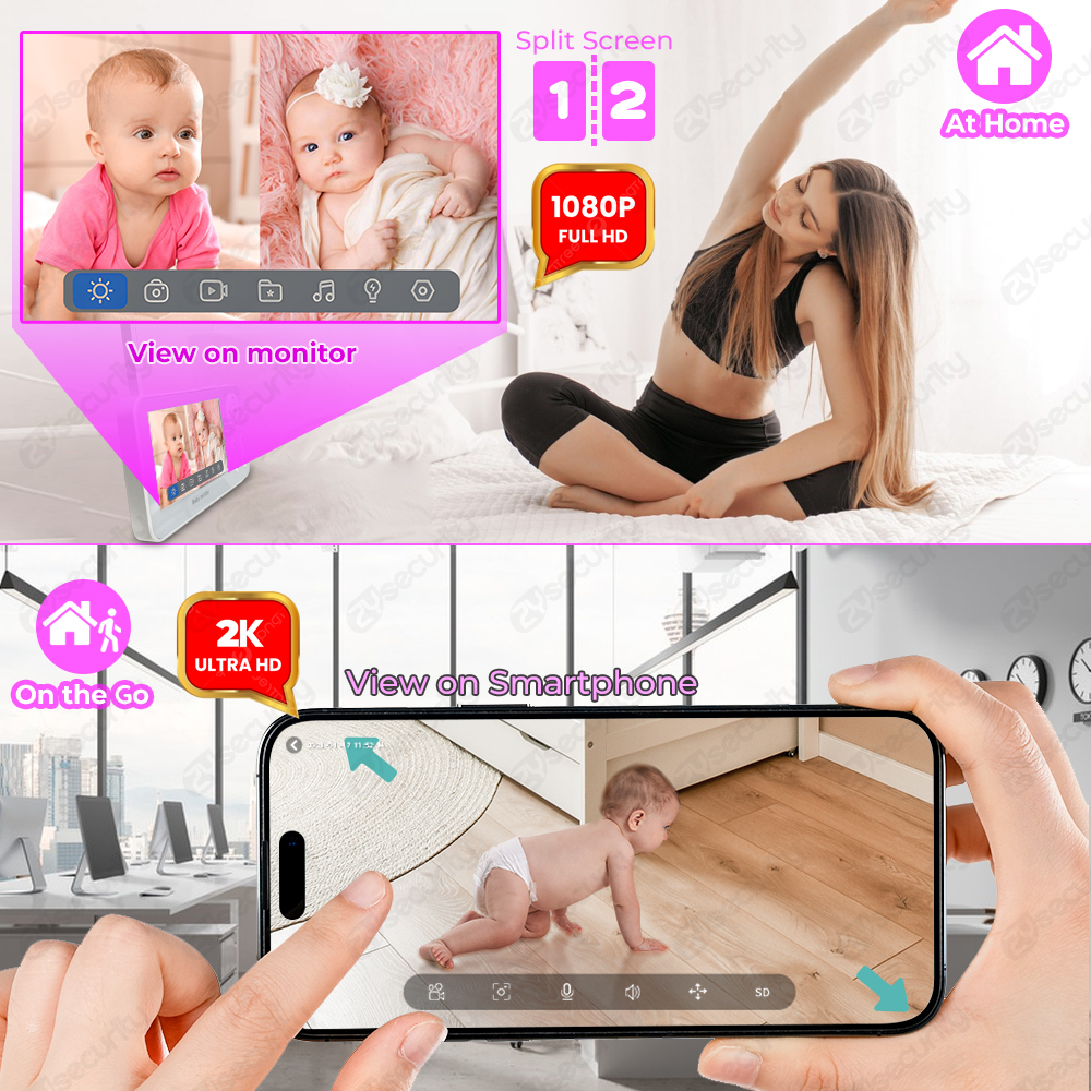 2K 3MP Two Camera WiFi Baby Mo - Audio Music Google บทวิจารณ์และราคา