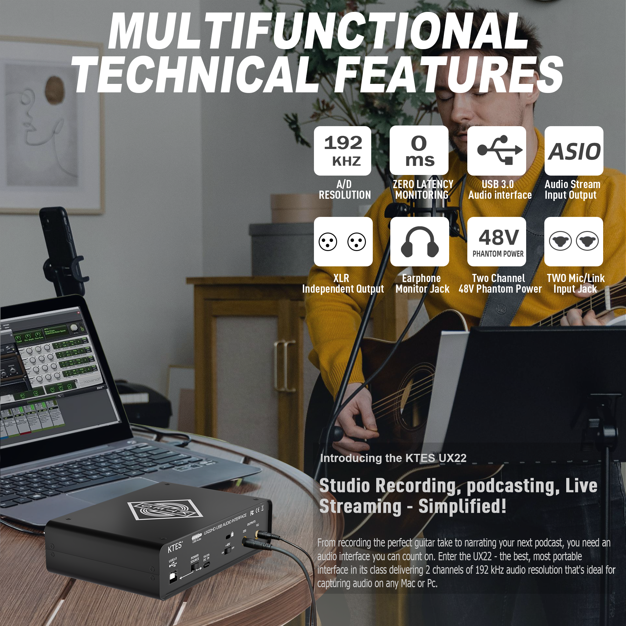 UX22 Audio Interface 192kHz 32 - Audio Music Youtube บทวิจารณ์และราคา