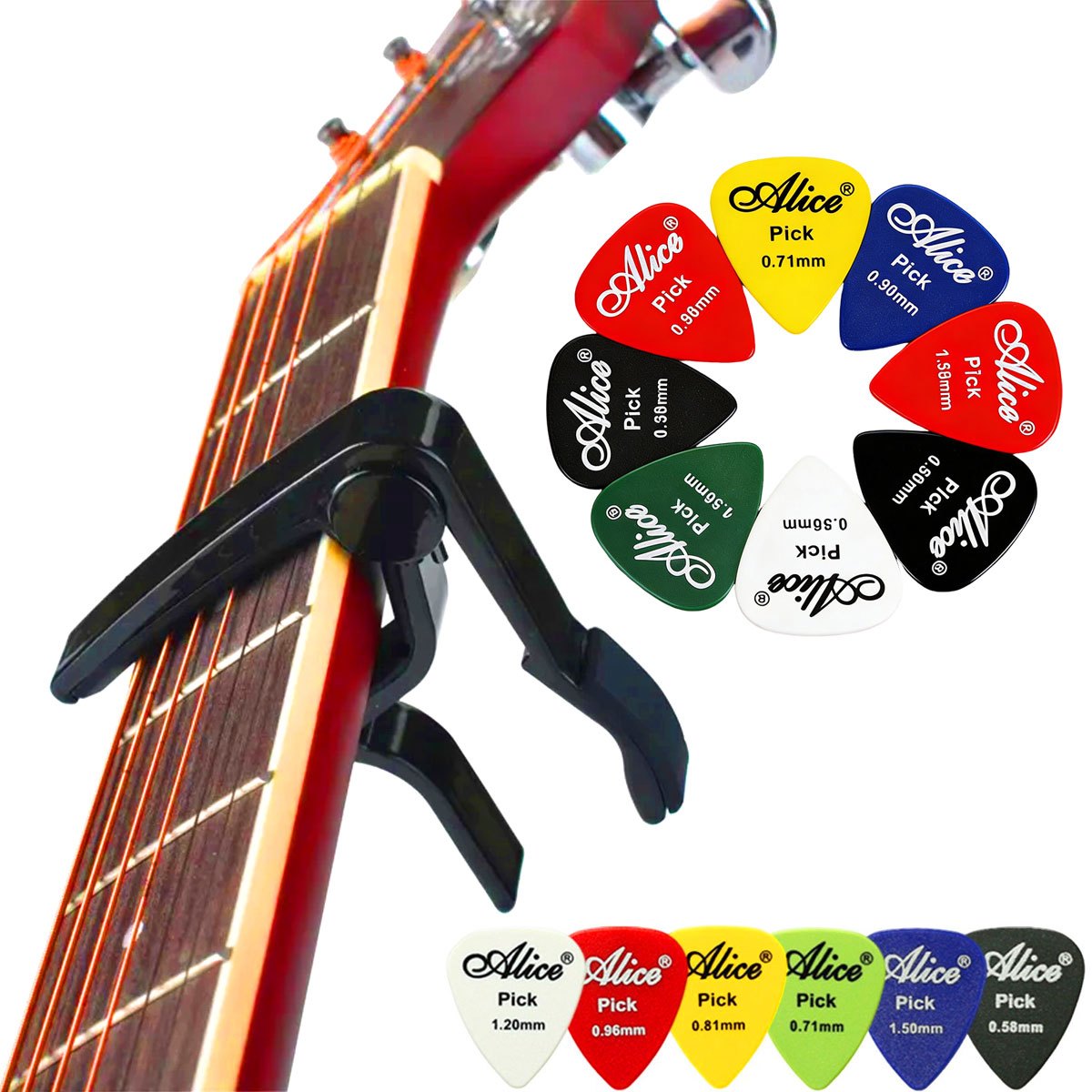 Black Alloy Quick Change Guita - Guitar Capo Clip บทวิจารณ์และราคา
