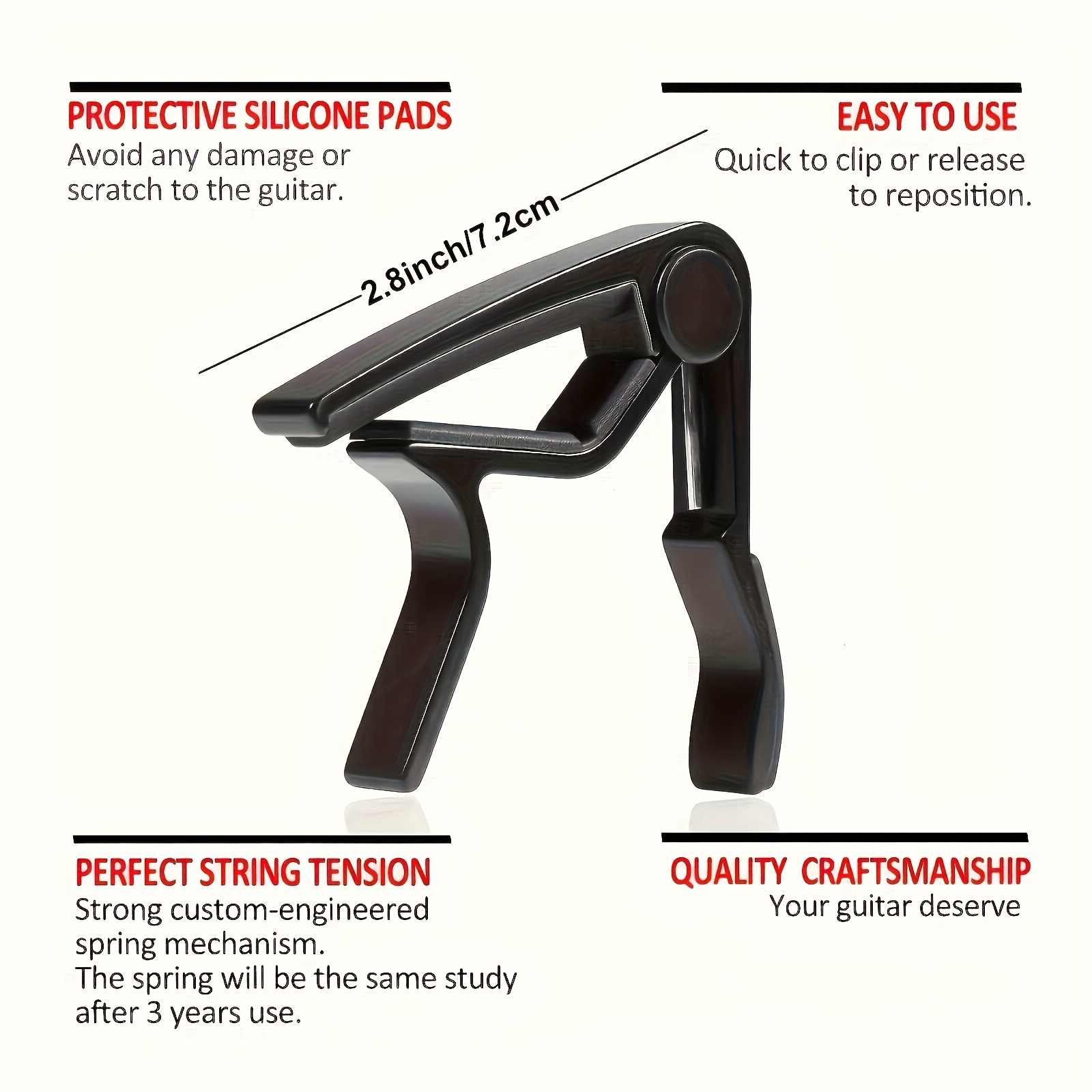 Black Alloy Quick Change Guita - Guitar Capo Clip บทวิจารณ์และราคา