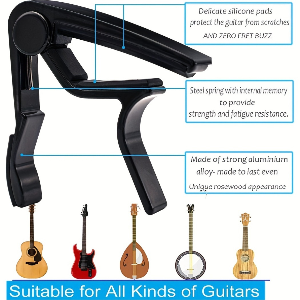 Black Alloy Quick Change Guita - Guitar Capo Clip บทวิจารณ์และราคา