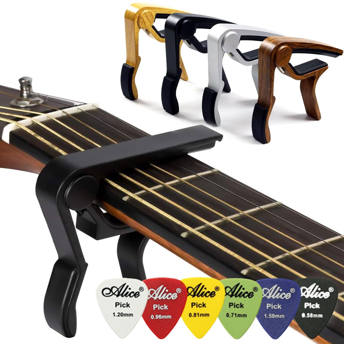 Black Alloy Quick Change Guita - Guitar Capo Clip บทวิจารณ์และราคา