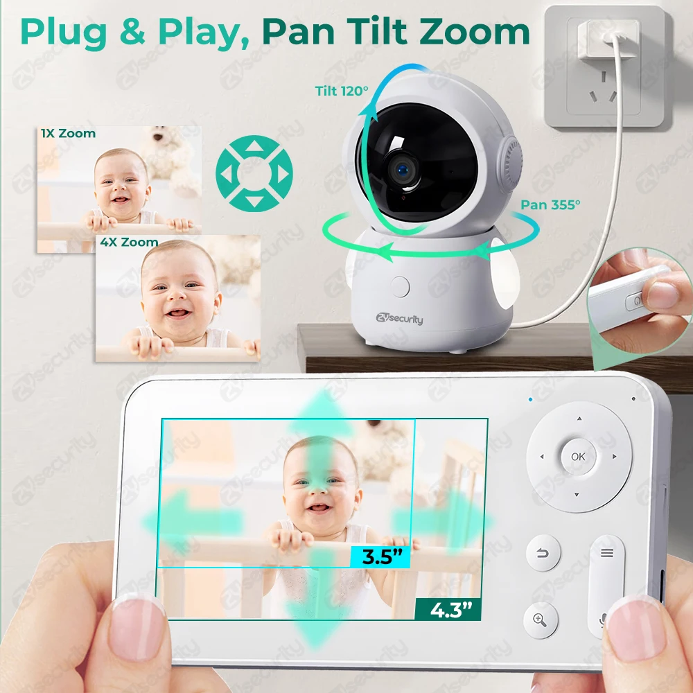2K UHD WiFi Baby Monitor with  - Audio Music Google บทวิจารณ์และราคา