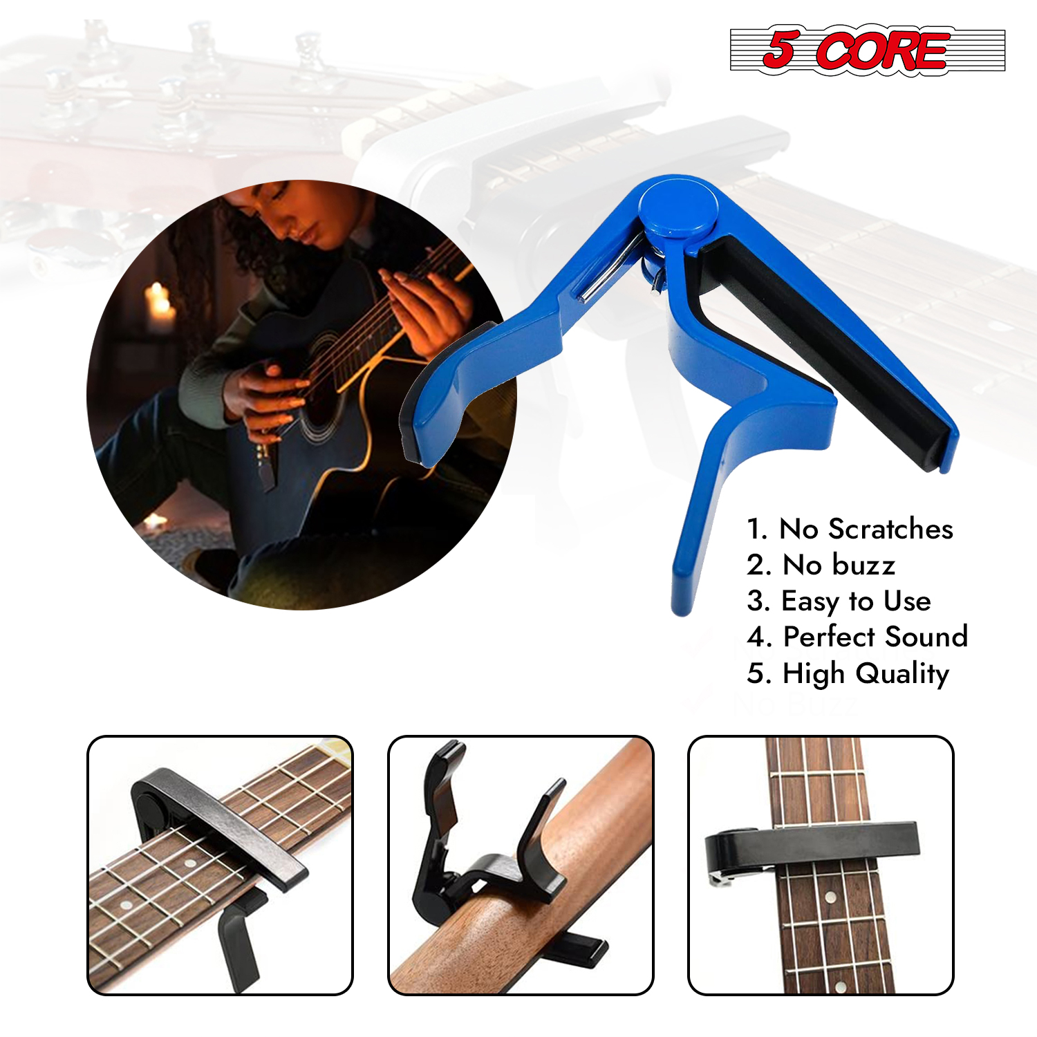 5Core Capo 4Pcs Acoustic Elect - Guitar Capo Clip บทวิจารณ์และราคา