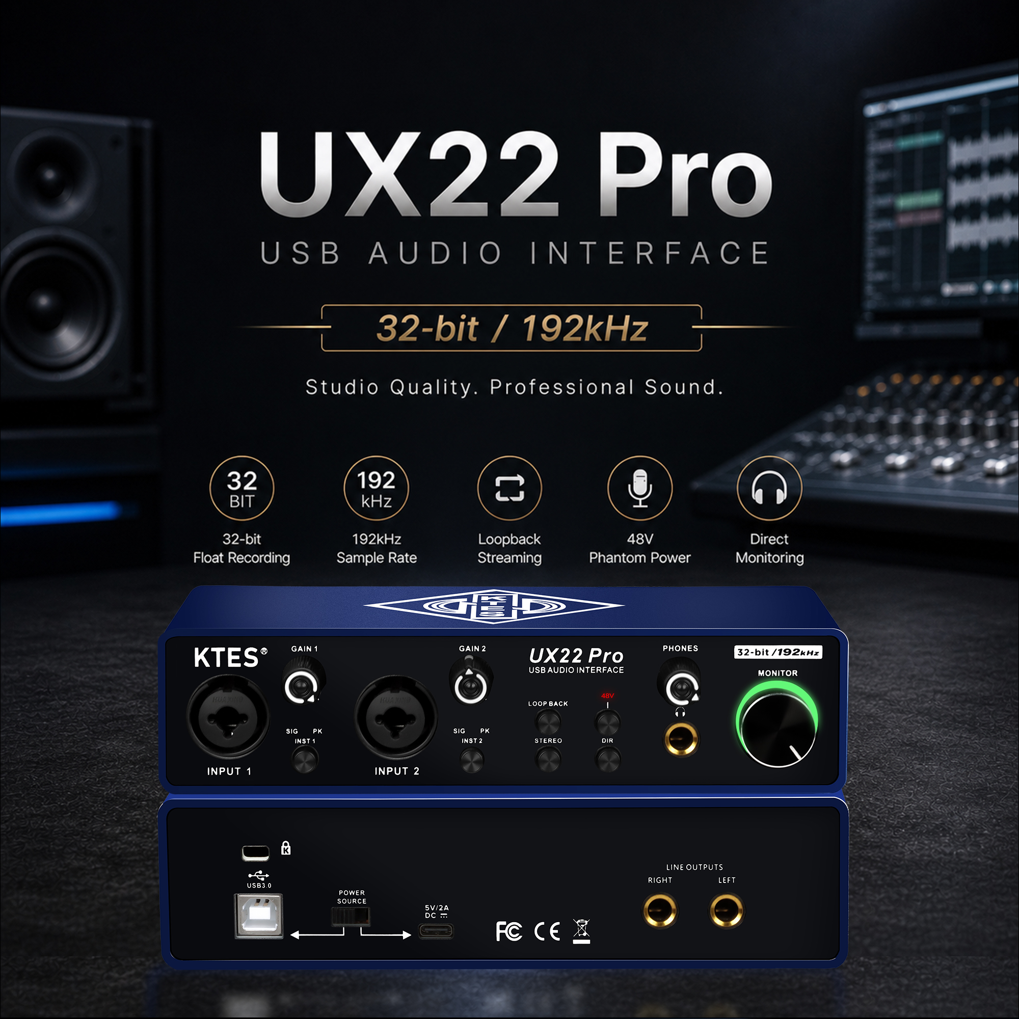 UX22 Pro Audio Interface 192kH - Audio Music Tiktok บทวิจารณ์และราคา