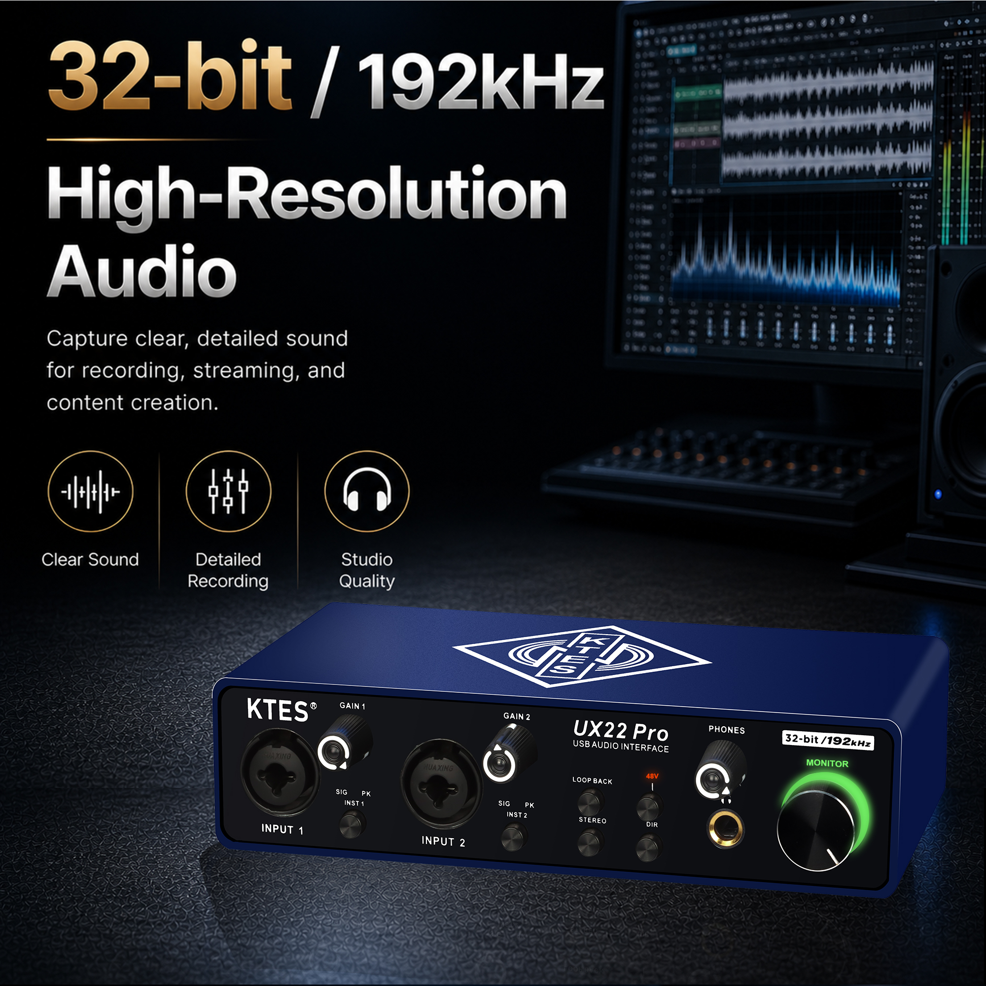 UX22 Pro Audio Interface 192kH - Audio Music Tiktok บทวิจารณ์และราคา