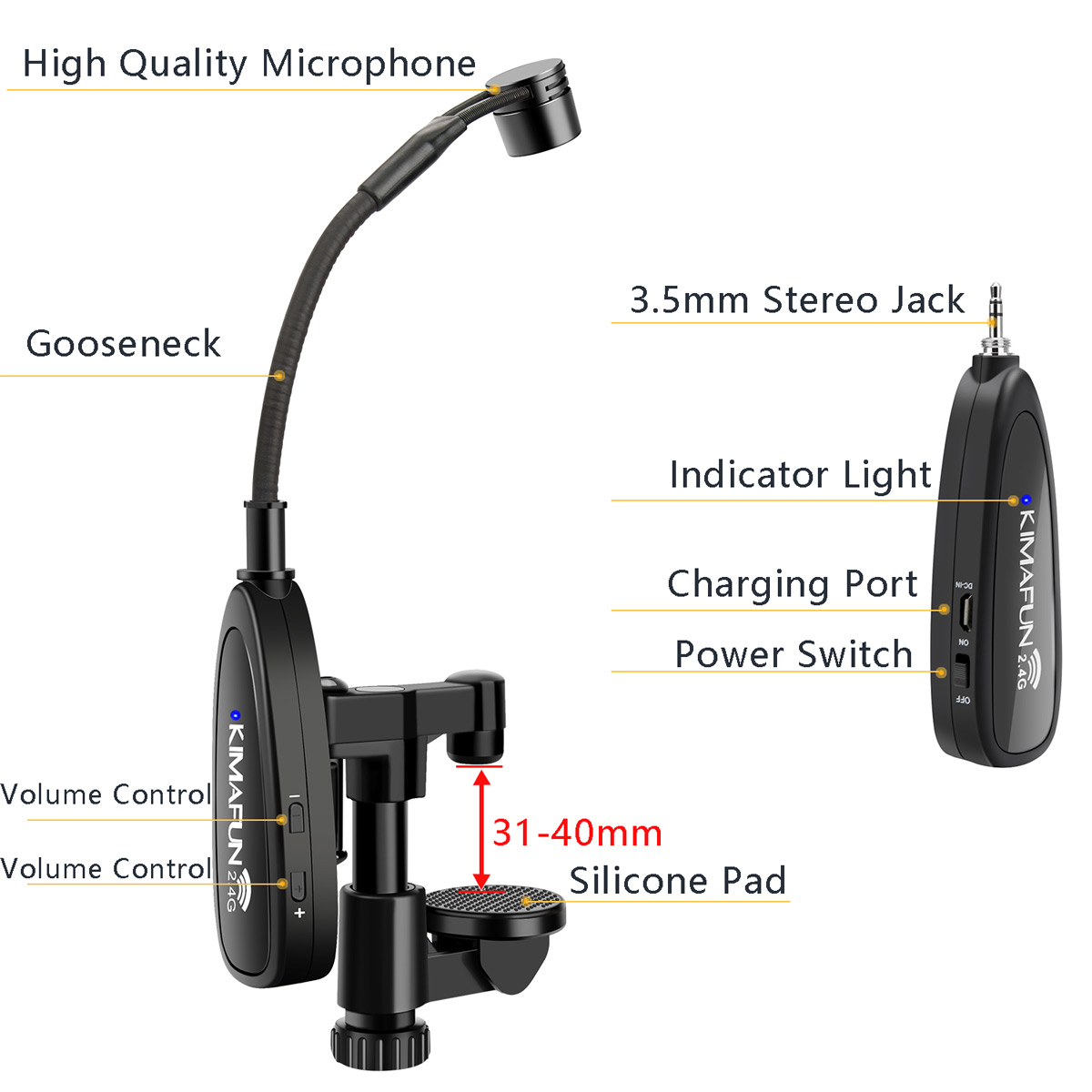 KIMAFUN 2.4G Musical Instrumen - Audio Music Youtube บทวิจารณ์และราคา